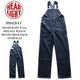 画像1: HEADLIGHT ヘッドライト HD42611 HEADLIGHT 9.5oz. SPECIAL WEAVE DENIM HIGH BACK OVERALLS スペシャルウィーブデニム ハイバックオーバーオール デニム ワークパンツ オーバーオール 1925年モデル (1)