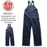 HEADLIGHT ヘッドライト HD42611 HEADLIGHT 9.5oz. SPECIAL WEAVE DENIM HIGH BACK OVERALLS スペシャルウィーブデニム ハイバックオーバーオール デニム ワークパンツ オーバーオール 1925年モデル