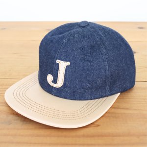 画像2: JELADO ジェラード AB21750 JELADO×BRUNEL＆Co.HATMAKERS B.B.CAP ブルーネルハットメイカーズ  ベースボールキャップ 帽子 カウハイド  ホースハイド 白タグ デニム 革