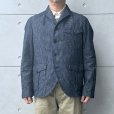 画像2: ORGUEIL オルゲイユ OR-4325 Indigo Dobby Jacket インディゴドビージャケット 1900 年代初頭 サックジャケットベース クラシックスタイル インディゴ染料 ドビーストライプ生地 エイジング ナットボタン (2)