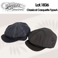 DAPPER'S ダッパーズ LOT1836 Classical Casquette TypeA クラシカルキャスケット 帽子 キャスケット ノンウォッシュ インディゴ デニム ブラックデニム クラシカル