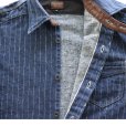 画像15: DELUXEWARE デラックスウエア 7630A DENIM NEL SHIRT デニムネルシャツ ネルシャツ デニムストライプネル デニムヘビーネル (15)