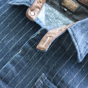 画像7: DELUXEWARE デラックスウエア 7630A DENIM NEL SHIRT デニムネルシャツ ネルシャツ デニムストライプネル デニムヘビーネル