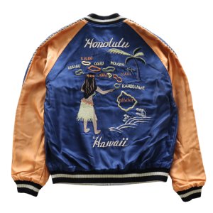 画像14: TAILOR TOYO テーラー東洋 TT15877-128 Late 1950s Style Acetate Souvenir Jacket “HAWAII MAP” × “DRAGON & TIGER” アセテートスーベニアジャケット スカジャン ハワイMAP 龍虎 ハワイ柄 リバーシブル 2トーン 両面アセテート生地 スーベニアジャケット 刺繍