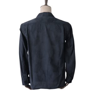 画像3: CUSHMAN クッシュマン 25616 PINEAPPLE JACQUARD OPEN COLLAR SHIRTS パイナップルジャガードオープンカラーシャツ 長袖シャツ メンズ パイナップル柄 ジャガード織り