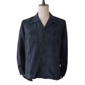 画像2: CUSHMAN クッシュマン 25616 PINEAPPLE JACQUARD OPEN COLLAR SHIRTS パイナップルジャガードオープンカラーシャツ 長袖シャツ メンズ パイナップル柄 ジャガード織り