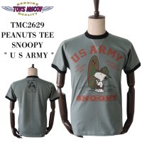 TOYS McCOY トイズマッコイ TMC2629 PEANUTS TEE SNOOPY " U S ARMY "ピーナッツT スヌーピー USアーミー 半袖Tシャツ ピーナッツ スヌーピー プリントT リンガーT