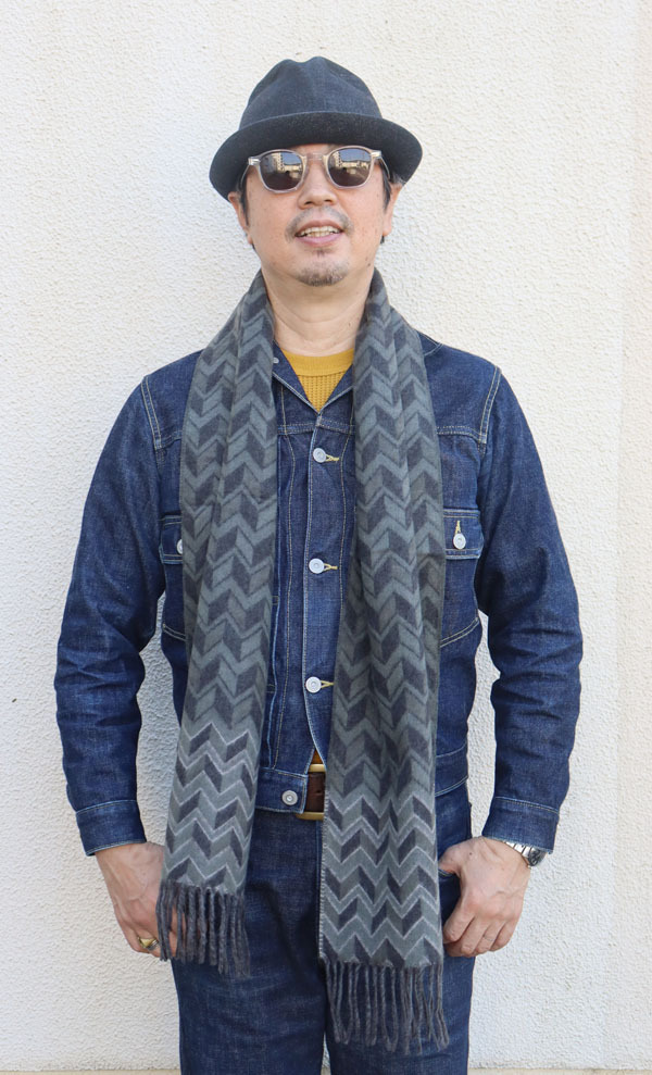 DAPPER'S ダッパーズ Lot.1590 Cashmink Scarf by V.FRAAS 【Chevron