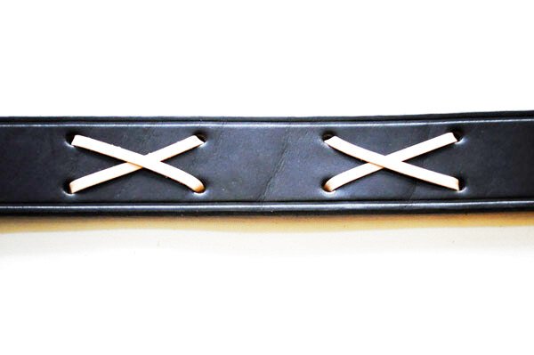 画像6: CUSHMAN クッシュマン Lot.29154 JOHNNY BELT 映画「乱暴者」でマーロン・ブランドが演じる  ジョニーが着用していたベルト を再現した "ジョニーベルト" 40mm カウハイド クロスステッチ クリッピング 仕様 ダブルピン バックル 取り外し可能 タン×ブラックのコンビネーション! (6)