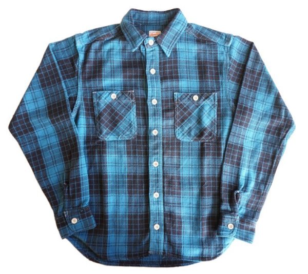 画像13: MOMOTARO JEANS　桃太郎ジーンズ　05-310　オリジナルチェック・ワークシャツ　裏起毛　ネルシャツ　コットン100％　トップス (13)