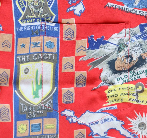 画像7: SUN SURF × BUZZ RICKSON'S SPECIAL EDITION “TROPIC LIGHTNING” SS38869 サンサーフ  バズリクソンズ コラボ ハワイアンシャツ トロピカルライティング ミリタリー  POI POUNDER TOG  東洋エンタープライス アロハシャツ 半袖シャツ (7)