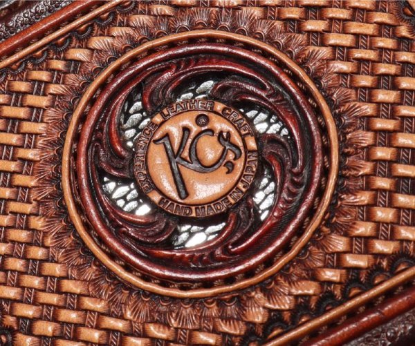 画像5: KC's ケイシイズ 熟練職人 手彫り 手染め の マネークリップ アルチザン DX カービング バスケット・スタンプ 本革 使用 牛革 ターコイズ  (5)