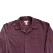 画像6: CUSHMAN クッシュマン 25577 STRIPE NEL OPEN COLLAR SHIRTS 大人な ダークカラー の ストライプ ネル オープンカラーシャツ ワインレッド 長袖シャツ ネルシャツ (6)