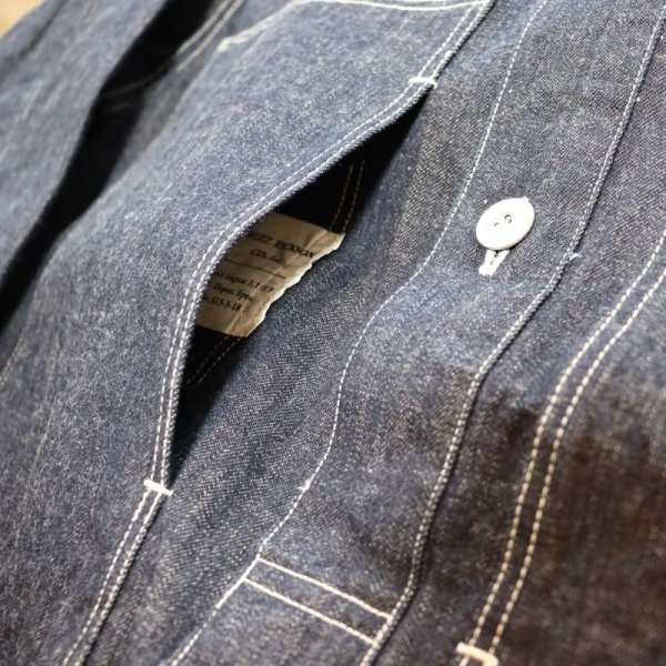 画像14: BUZZ RICKSONS バズリクソンズ BR15301 U.S. ARMY DENIM PULLOVER JACKET USアーミー デニム プルオーバー ジャケット コットン100％ ブルーデニム 使用 アウター ジャケット ワークスタイル ミリタリー (14)