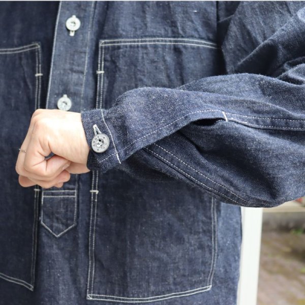 画像13: BUZZ RICKSONS バズリクソンズ BR15301 U.S. ARMY DENIM PULLOVER JACKET USアーミー デニム プルオーバー ジャケット コットン100％ ブルーデニム 使用 アウター ジャケット ワークスタイル ミリタリー (13)