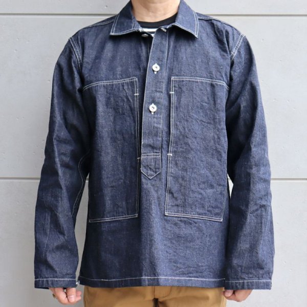 画像2: BUZZ RICKSONS バズリクソンズ BR15301 U.S. ARMY DENIM PULLOVER JACKET USアーミー デニム プルオーバー ジャケット コットン100％ ブルーデニム 使用 アウター ジャケット ワークスタイル ミリタリー (2)