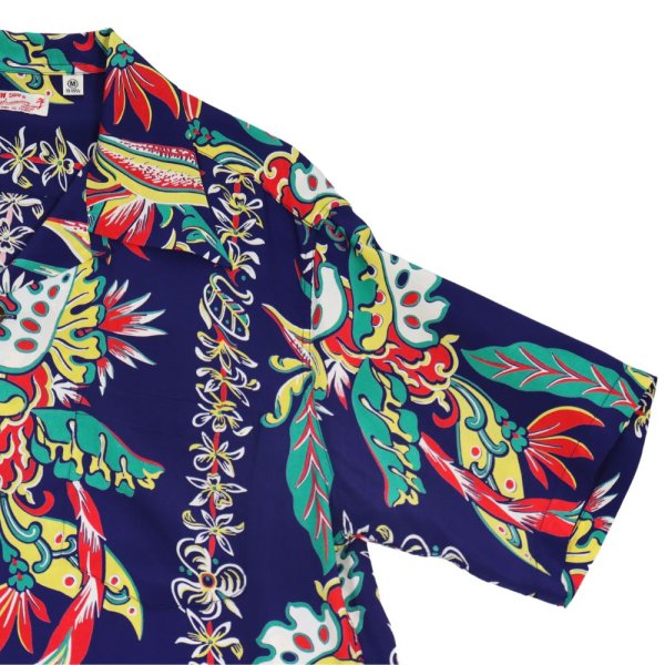画像5: SUN SURF サンサーフ SS38804 RAYON HAWAIIAN SHIRT “BIRD OF PARADISE & MONSTERA” ハワイアンシャツ  アロハシャツ バードオブアイランド モンステラ ボーダー・パターン レーヨン羽二重 (5)