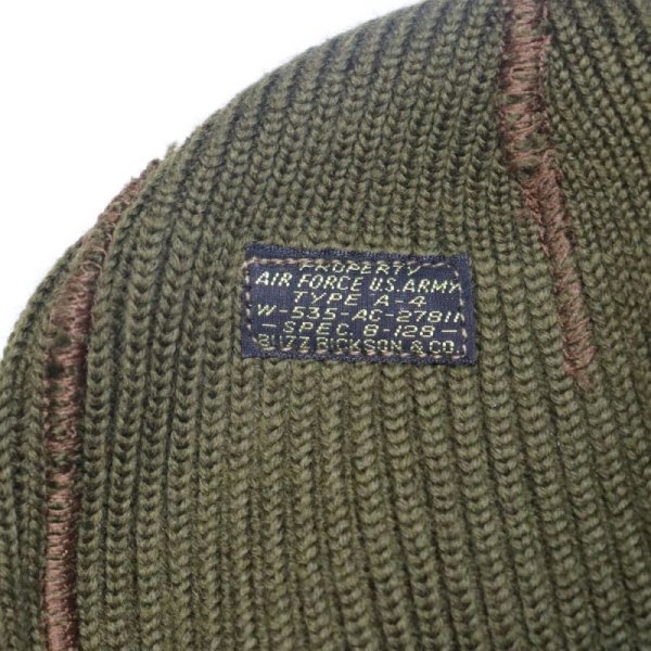 画像7: BUZZ RICKSON'S バズリクソンズ BR02756 A-4 MACHANIC CAP STENCIL　エアフォース　パイロット ステンシル ニットキャップ ウールニット  ワッチキャップ ミリタリー  ニット帽  帽子 (7)