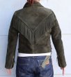 画像4: Y'2LEATHER ワイツーレザー  LADY'S LR-01 STEER SUEDE FRINGE JACKET レディース ステアスエード フリンジ ジャケット ウエスタン 革紐 クレセントポケット スマイルポケット 本革 牛革 革ジャン レザージャケット (4)