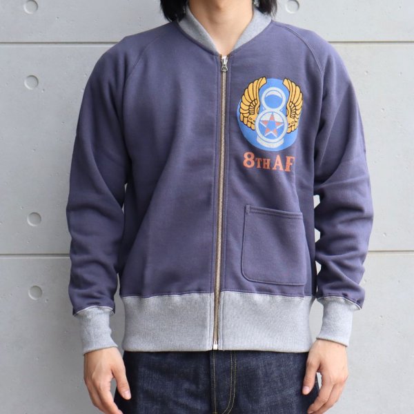 画像2: TOYS McCOY トイズマッコイ TMC2365 C-2 SWEAT 8TH AF " FLIGHT "A" NCO ACADEMY " ミリタリースウェット 空軍 士官学校 アカデミー C-2セーター プリント フルジップ 裏起毛 スウェット トレーナー (2)