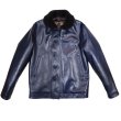 画像5: Y'2 LEATHER ワイツーレザー IN-1 INDIGO HORSE N-1LININGCOLLAR MOUTON ALPACA & WOOL typeN-1 インディゴホース ミリタリージャケット アルパカウール ライニング    ムートン カラー ジャケット 革ジャン レザージャケット 日本製 (5)