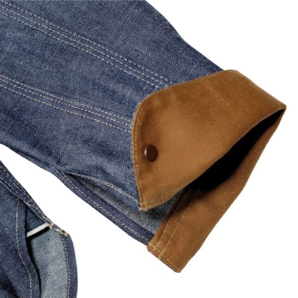 画像11: DELUXEWARE デラックスウエア40s DENIM SHIRT 7640 40sデニムシャツ 人気定番 デニムシャツ ダック裏地 ノンウォッシュ リジット ワークウェア 長袖シャツ コットン100％ 3/1綾織り 10.5ozヴィンテージデニム ザラ織り (11)