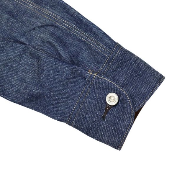 画像10: DELUXEWARE デラックスウエア40s DENIM SHIRT 7640 40sデニムシャツ 人気定番 デニムシャツ ダック裏地 ノンウォッシュ リジット ワークウェア 長袖シャツ コットン100％ 3/1綾織り 10.5ozヴィンテージデニム ザラ織り (10)