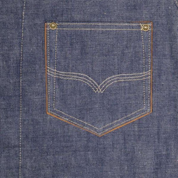 画像12: DELUXEWARE デラックスウエア40s DENIM SHIRT 7640 40sデニムシャツ 人気定番 デニムシャツ ダック裏地 ノンウォッシュ リジット ワークウェア 長袖シャツ コットン100％ 3/1綾織り 10.5ozヴィンテージデニム ザラ織り (12)