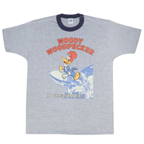 画像2: TOYS McCOY トイズマッコイ TMC2408 WOODY WOODPECKER TEE " WOODY WOODPECKER IN THE SPACE ウッディ ウッドペッカー スペースシャトル ディスカバリー号 プリント Tシャツ sts-70 リンガー 綿100％ アメカジ 半袖 Tシャツ (2)