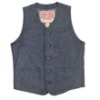 画像4: CUSHMAN クッシュマン ２１８９３　ＢＬＡＣＫ　ＣＨＡＭＢＲＡＹ　ＷＯＲＫ　ＶＥＳＴ ブラックシャンブレーワークベスト アーリースタイル クラシカル ワークスタイル 30's MIX BLACK シャンブレー コットン100％　日本製 madeinjapan (4)