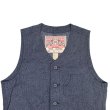 画像5: CUSHMAN クッシュマン ２１８９３　ＢＬＡＣＫ　ＣＨＡＭＢＲＡＹ　ＷＯＲＫ　ＶＥＳＴ ブラックシャンブレーワークベスト アーリースタイル クラシカル ワークスタイル 30's MIX BLACK シャンブレー コットン100％　日本製 madeinjapan (5)