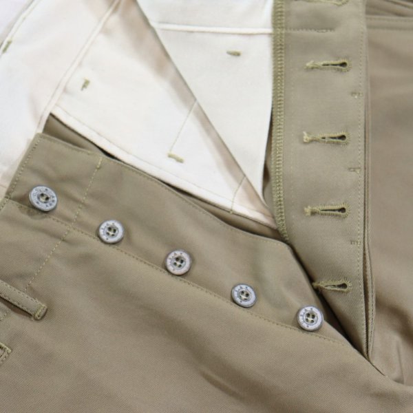 画像6: BUZZ RICKSON'S バズリクソンズ M43036 EARLY MILITARY CHINOS 1942 MODEL (ONE WASH) エアリー ミリタリーチノ 42チノ 42カーキ チノパン ミリタリーパンツ ワークパンツ  ミリタリーチノ 太めシルエット ノンウォシュ 日本製 madeinjapan (6)