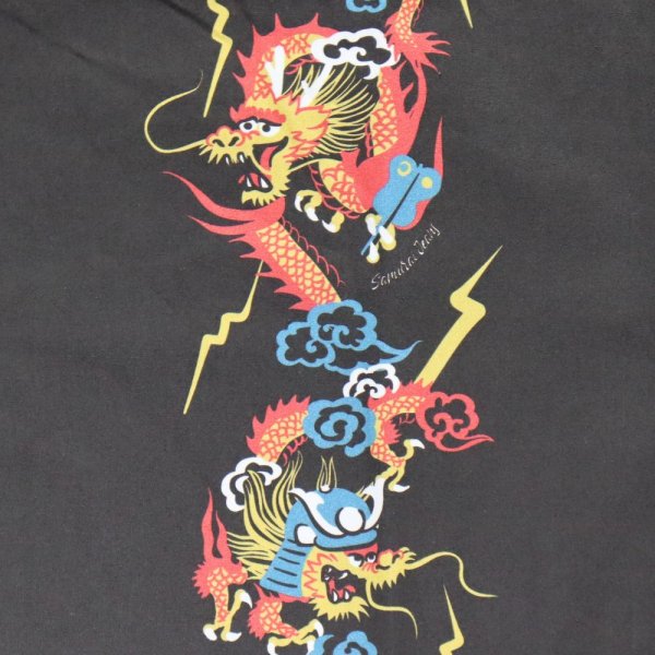 画像11: SAMURAI JEANS サムライジーンズ SSA24-01 龍柄ハワイアンシャツ コットン100% 高密度平織 アロハシャツ 和柄 龍 ドラゴン 辰年 半袖シャツ madeinjapan 日本製 (11)