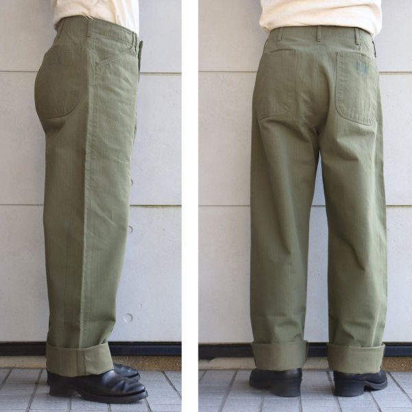画像2: BUZZ RICKSON'S バズリクソンズ BR42290 U.S. NAVY N-3 TROUSERS N-3ユーティリティパンツ 「USN」 海軍  ミリタリー ミリパン ミリタリーパンツ ワークパンツ トラウザーズ ヘリンボン 日本製 madeinjapan (2)