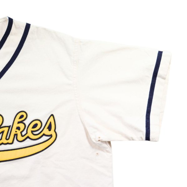 画像8: BUZZ RICKSON'S バズリクソンズ BR39269 BASEBALL SHIRT GREATLAKES 105 OFF WHITE 海軍 野球チーム ベースボールシャツ グレイトレイクス ヴィンテージ復刻 オフホワイト 綿100% 日本製 madeinjapan ミリタリー 半袖 (8)
