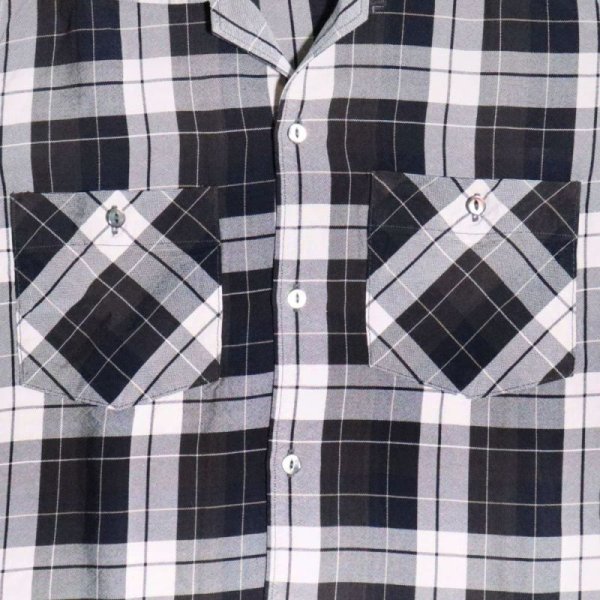 画像9: DELUXEWARE  デラックスウエア RCS-04L RAYON DUCK SHIRT レーヨン ダックシャツ レーヨン100% オックス織り 長袖シャツ モノクロオンブレ柄 日本製 madeinjapan (9)