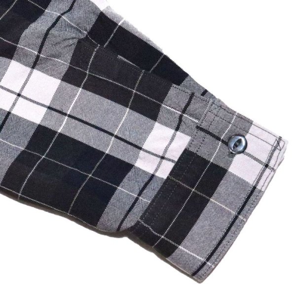 画像8: DELUXEWARE  デラックスウエア RCS-04L RAYON DUCK SHIRT レーヨン ダックシャツ レーヨン100% オックス織り 長袖シャツ モノクロオンブレ柄 日本製 madeinjapan (8)