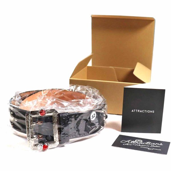 画像2: ATTRACTIONS × ACE WESTERN BELTS Special Collaboration Belts アトラクションズ エースウエスタンベルト スペシャルコラボレーションベルト A20032 スタッズベルト ウエスタンベルト イーストコースト グッズ ベルト (2)