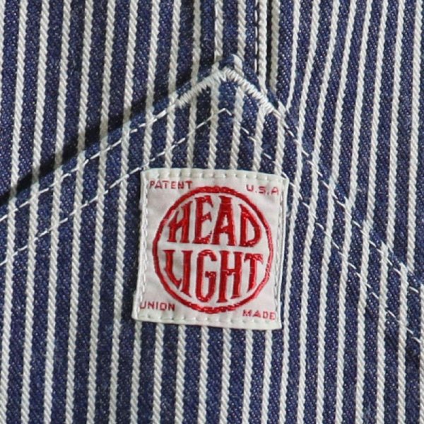 画像6: HEADLIGHT ヘッドライト HD42456 11oz. HICKORY STRIPE OVERALLS ヒッコリーストライプ製オーバーオール アンカーフック トライアングルポケットダイヤモンドバック ドーナツボタン anchor hook triangle pocket donut button 日本製 madeinjapan (6)