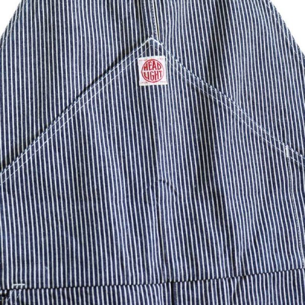 画像5: HEADLIGHT ヘッドライト HD42456 11oz. HICKORY STRIPE OVERALLS ヒッコリーストライプ製オーバーオール アンカーフック トライアングルポケットダイヤモンドバック ドーナツボタン anchor hook triangle pocket donut button 日本製 madeinjapan (5)