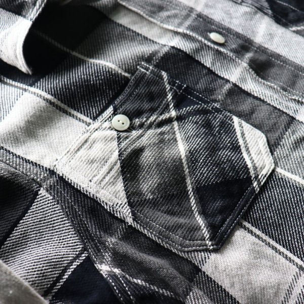 画像18: CUSHMAN クッシュマン VINTAGE CHECK WORK SHIRTS ヴィンテージ チェック ワーク シャツ 25593 アメカジ 長袖 long sleeves ダブルチェーンステッチ仕様 １９５０年代 カジュアル LOWテンション 顔料染め 猫目の尿素ボタン コットン100％ (18)