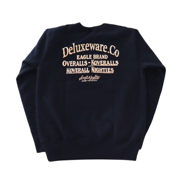 画像7: DELUXEWARE デラックスウエア BRGS-24A DELUXEWARE スウェット 絶妙なバランスで創るロゴデザイン 吊裏毛ヘビーウエイト シルクスクリーンプリント 裏起毛 コットン100% オルダクト 日本製 (7)