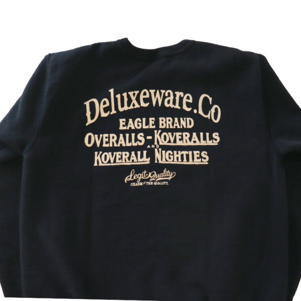 画像8: DELUXEWARE デラックスウエア BRGS-24A DELUXEWARE スウェット 絶妙なバランスで創るロゴデザイン 吊裏毛ヘビーウエイト シルクスクリーンプリント 裏起毛 コットン100% オルダクト 日本製 (8)