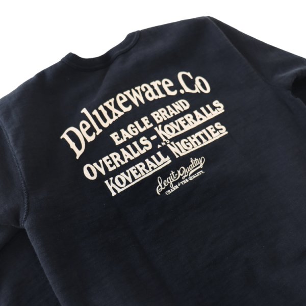 画像9: DELUXEWARE デラックスウエア BRGS-24A DELUXEWARE スウェット 絶妙なバランスで創るロゴデザイン 吊裏毛ヘビーウエイト シルクスクリーンプリント 裏起毛 コットン100% オルダクト 日本製 (9)