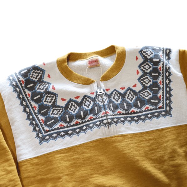 画像9: DELUXEWARE デラックスウエア S105-24A SNOW HALF ZIP 希少なヴィンテージ雪柄を採用したハーフジップスウェット  裏起毛 コットン100% (9)