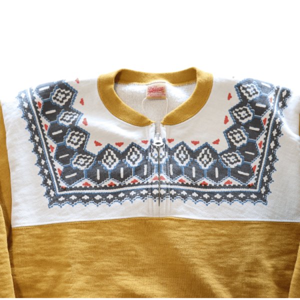 画像10: DELUXEWARE デラックスウエア S105-24A SNOW HALF ZIP 希少なヴィンテージ雪柄を採用したハーフジップスウェット  裏起毛 コットン100% (10)