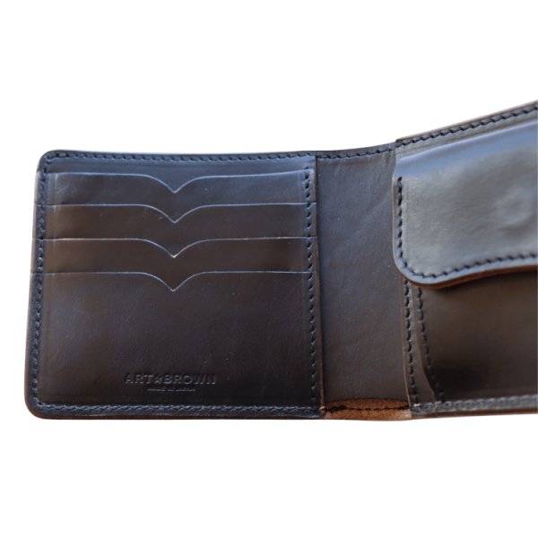 画像9: ART BROWN アートブラウン 二つ折り財布  VGW00141AB 財布 leather クロムエクセル ヴィンテージな雰囲気 日本製 Made in JAPAN (9)