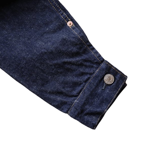 画像13: DELUXEWARE デラックスウエア 1949XJ VINTAGE FIRST JACKET ヴィンテージフォルムを再現したファーストジャケット デニムジャケット Gジャン 1949年 片面赤タブ 針シンチバック最終移行期年代 リベット刻印ビック「Ｏ」鉄ボタン ショートレングス (13)