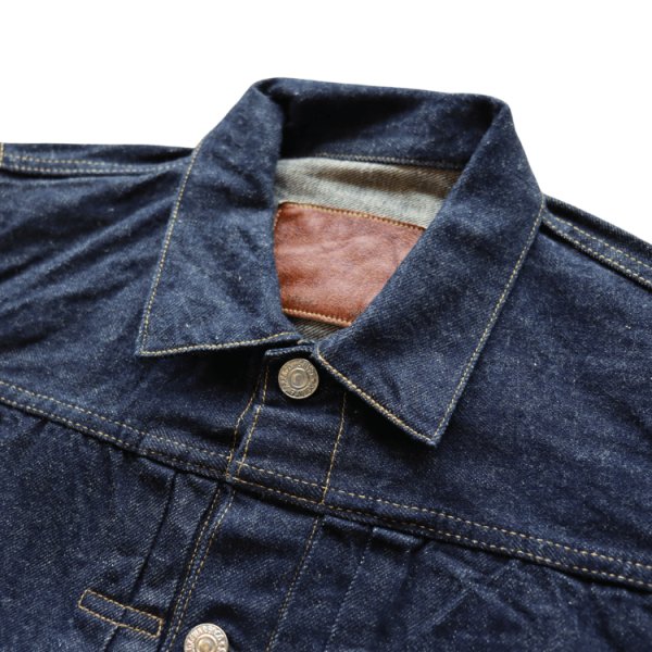 画像5: DELUXEWARE デラックスウエア 1949XJ VINTAGE FIRST JACKET ヴィンテージフォルムを再現したファーストジャケット デニムジャケット Gジャン 1949年 片面赤タブ 針シンチバック最終移行期年代 リベット刻印ビック「Ｏ」鉄ボタン ショートレングス (5)