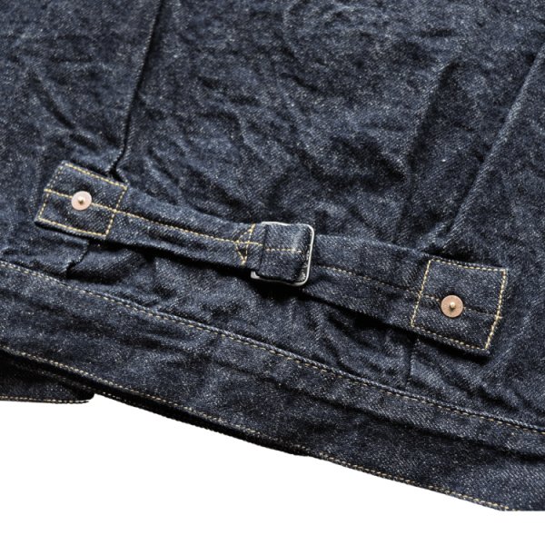 画像12: DELUXEWARE デラックスウエア 1949XJ VINTAGE FIRST JACKET ヴィンテージフォルムを再現したファーストジャケット デニムジャケット Gジャン 1949年 片面赤タブ 針シンチバック最終移行期年代 リベット刻印ビック「Ｏ」鉄ボタン ショートレングス (12)